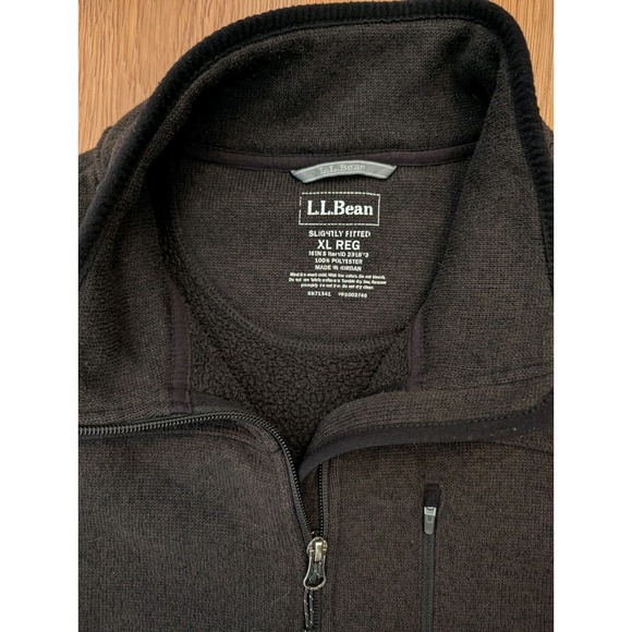 LL Bean Mens Black Softshell Jacket Fleece Lined Size XL Slightly Fitted - Picture 2 of 6